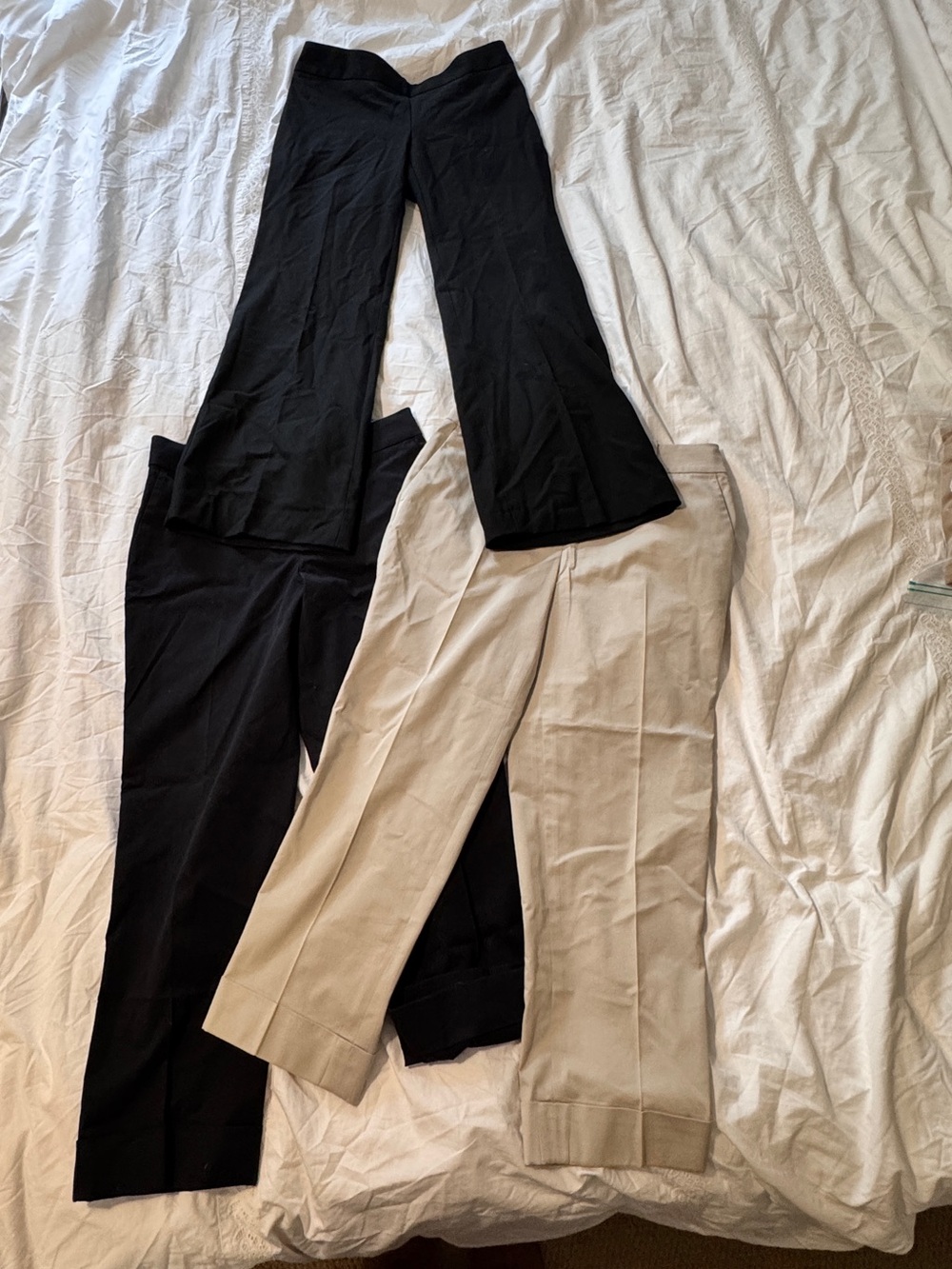 Ann Taylor & Banana Republic (2p) Straight Leg Pants in Black and Beige